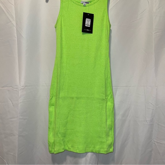 Abigail Ribbed Mini Dress - Lime - Picture 4 of 8
